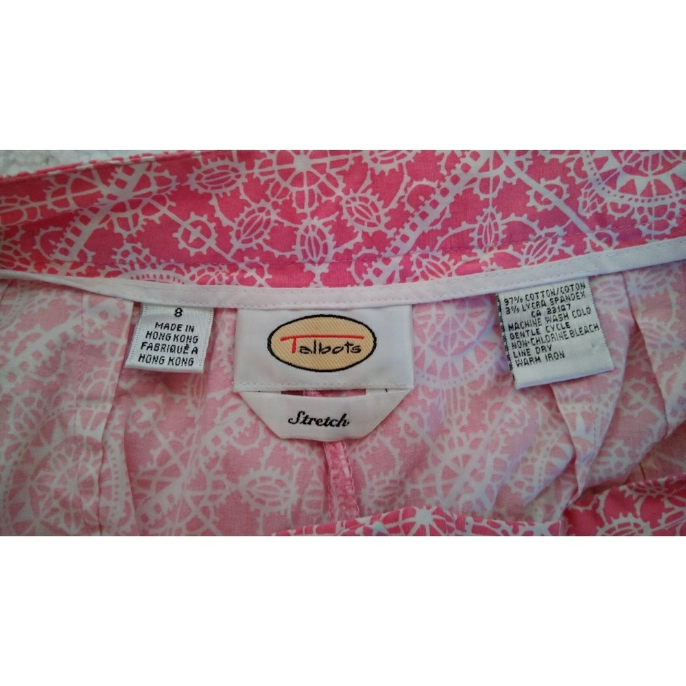 Talbots Pink Patterned Stretch Capris - image 8